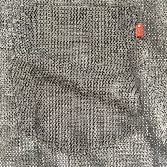 BOSS Hugo Boss Orange label Mens Button Down Mesh Shirt Vintage Large - Picture 4 of 10